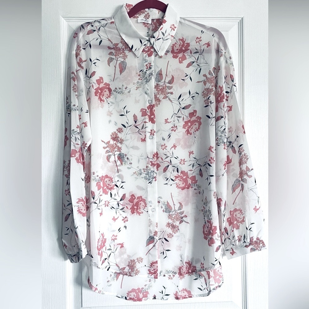 Medium semi sheer EUC blouse